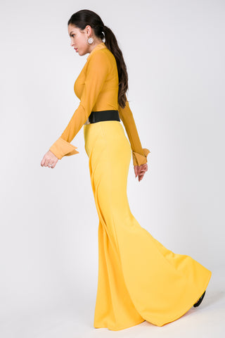 Mermaid Scuba Canary Yellow Maxi Skirt