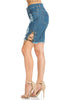 Image of Bermuda Frayed Distressed Jean Shorts