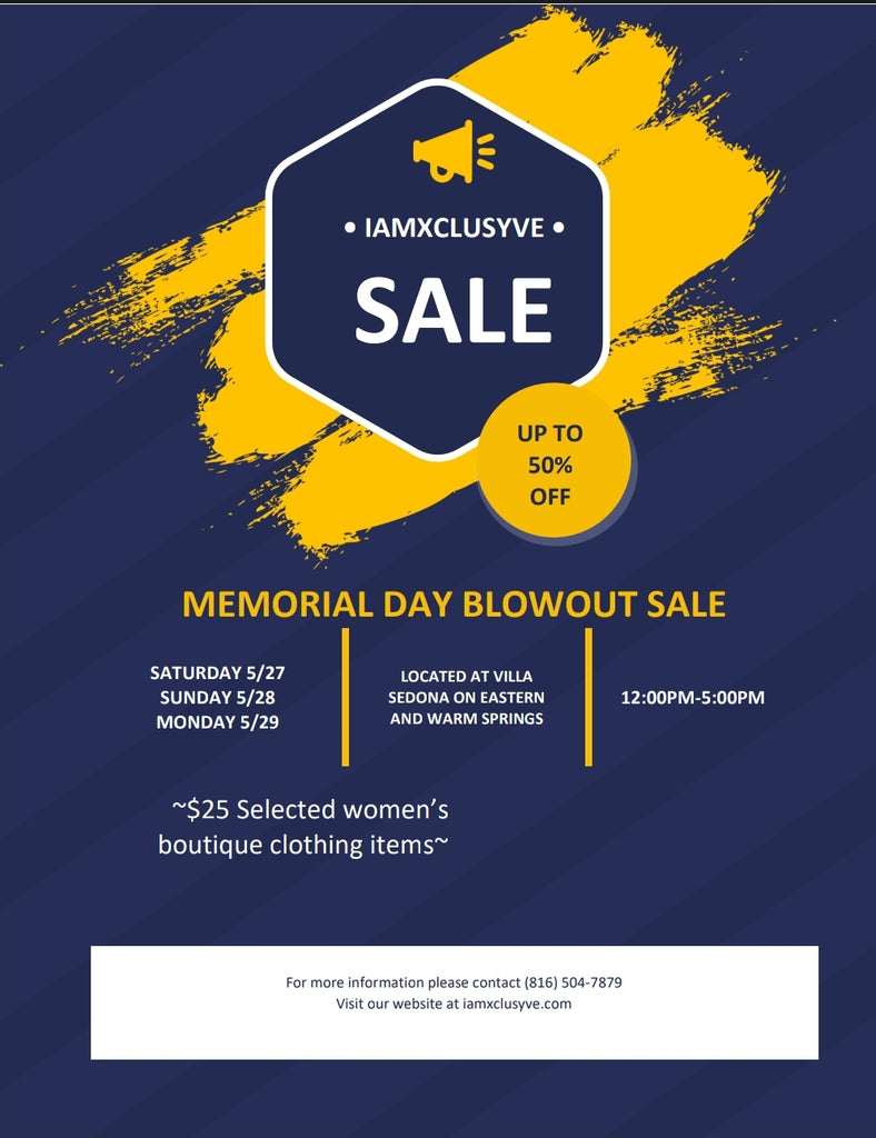 Memorial day Blowout sale