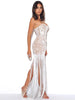 Image of IamtheOne White Lace Fringe Gala Dress