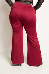 Plus Size Button Down Flare Bottom Pants