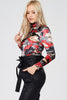 Image of Red Camo Mock Neck Long Sleeve Top