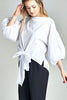 Image of Ruffle Bell Sleeve Bow Blouse