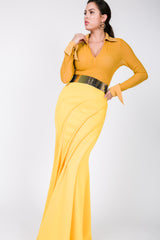 Mermaid Scuba Canary Yellow Maxi Skirt