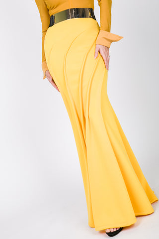 Mermaid Scuba Canary Yellow Maxi Skirt