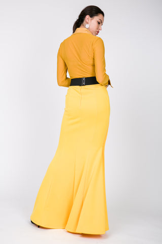 Mermaid Scuba Canary Yellow Maxi Skirt