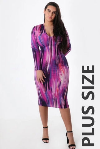 Swirl Me Plus Size Midi Dress
