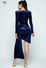 The Carinne Inspired Velvet Midi Dress