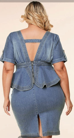 NO TIME FOR ORDINARY PLUS SIZE DENIM DRESS