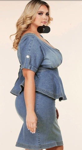 NO TIME FOR ORDINARY PLUS SIZE DENIM DRESS