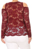 Image of Burgundy Sheer Lace Top