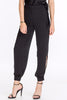 Image of Black Satin Slit Pants