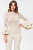 Image of Cream Lace Layered Bell Sleeve Top